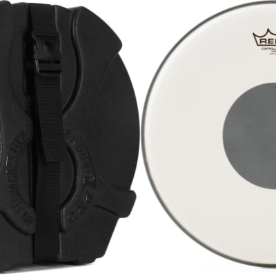Humes & Berg Enduro Pro Foam-lined Snare Drum Case - 6.5" x 14" - Black  Bundle with Remo Controlled Sound Coated Drumhead - 14 inch - with Black Dot image 1