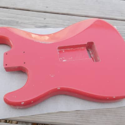 4lbs 1oz BloomDoom Nitro Lacquer Aged Relic Faded Fiesta Red S-Style Vintage Custom Guitar Body image 9