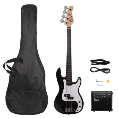 Glarry GP Electric Bass Guitar Set Black for sale