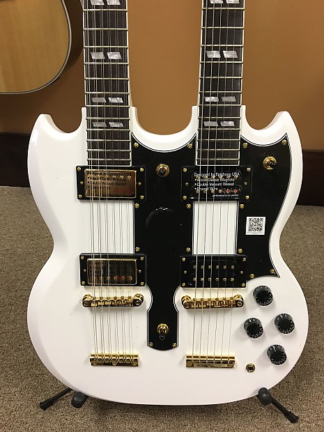 Epiphone Limited Edition G 1275 Custom Double Neck Electric Guitar Alpine White