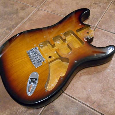 Stagg SES 60S Alder Sunburst Guitar Body. Project. image 1