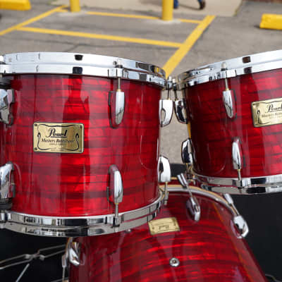 Pearl Masters Retro-Spec Red Onyx Pearl 4pc Maple Shell Pack w/ hdw.+ Holders | 10, 12, 14, 22" image 5