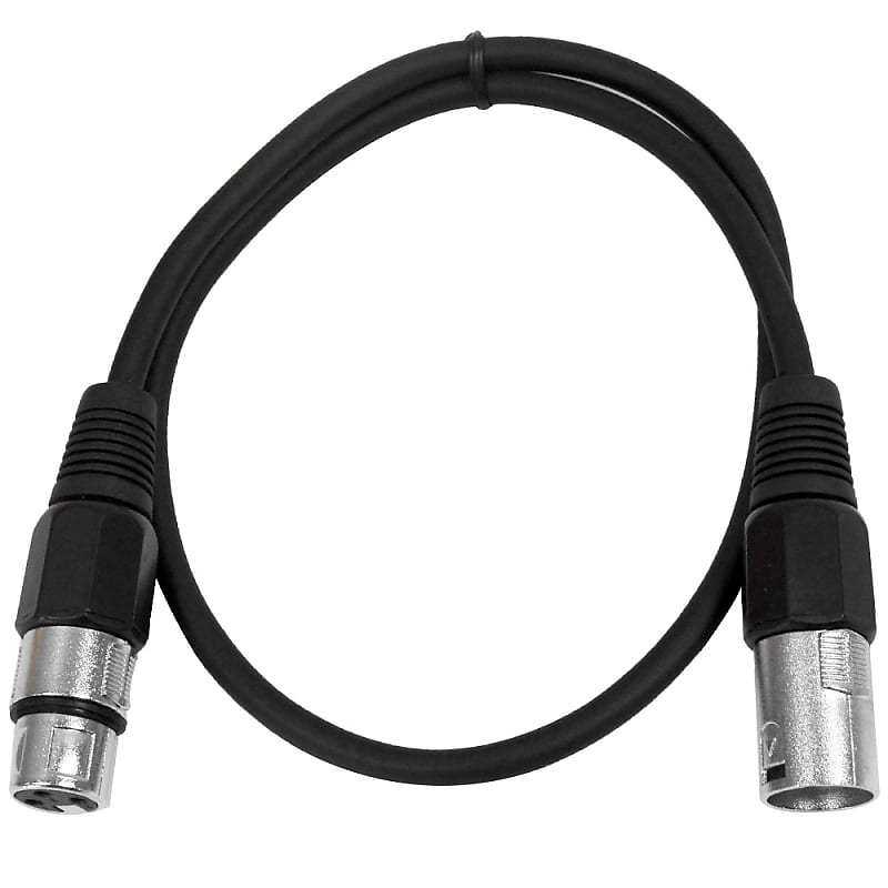 SEISMIC AUDIO Black 3' XLR Patch Cable - Snake Mic Cord image 1