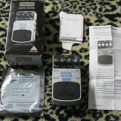 very near A+ (rarely used) Behringer DR600 Digital Reverb (Stereo), DR-600 + box, paperwork, battery, and strings for sale