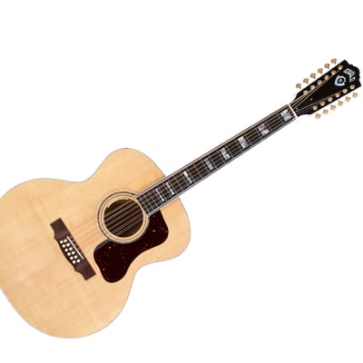 Guild USA F-512 12-String Jumbo A/E Guitar w/Case - Natural Maple