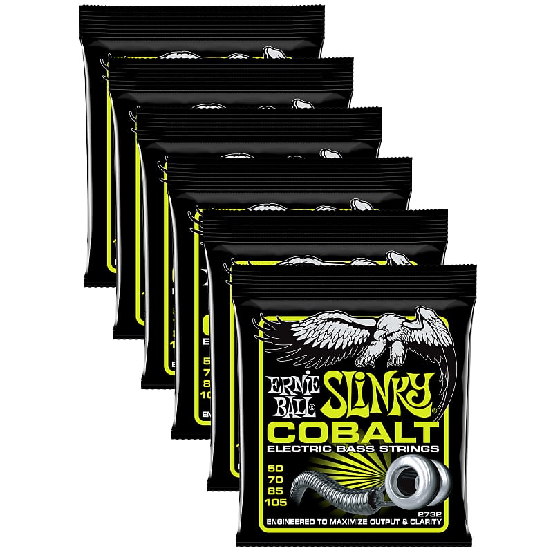 6 PACK Ernie Ball Cobalt P02732 Regular Slinky Bass Strings Reverb