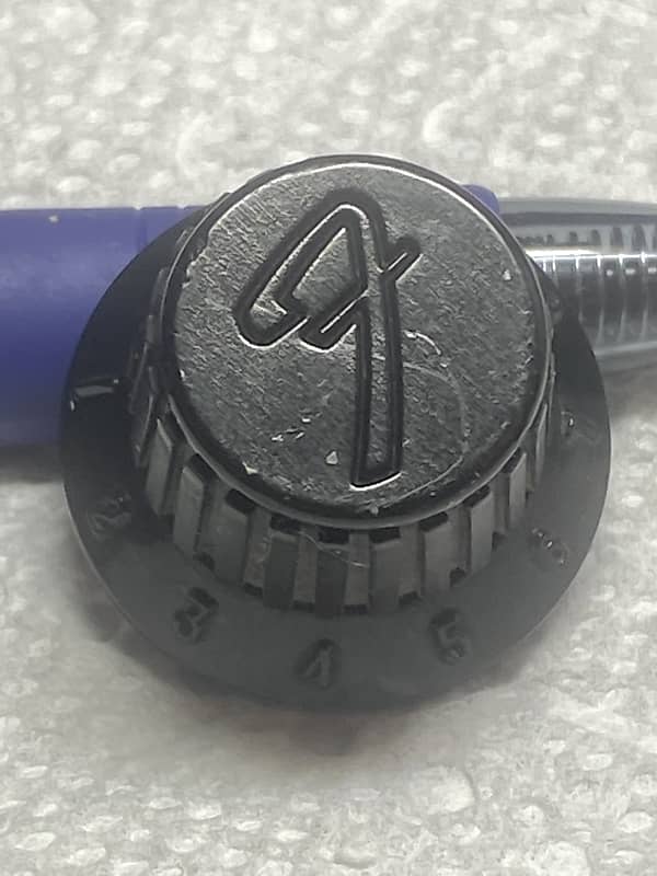 Fender Contemporary Stratocaster F Logo Knob Black 1985 Reverb