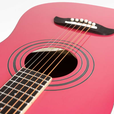Oscar Schmidt OG5 3/4-Size Kids Acoustic Guitar - Pink w/ Tuner image 7