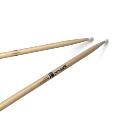 The ProMark Classic Forward 5A Hickory Drumstick, Oval Nylon Tip image 1