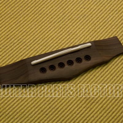 GB-0041-0R0 Rosewood Bridge For Acoustic 6-String Guitar w/ Bone Compensated Saddle for sale