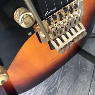 1993 Aria Pro II Strat Sunburst Maple top left handed image 7