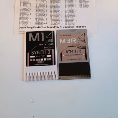 Korg M3R RSC 12S PCM PROGRAM CARDS SNYTH 3 1990