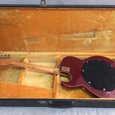 1967 Vox Apollo V266 Cherry Red Hollowbody Guitar + Built In Distortion / Tone Boost / Tuner + Case image 12
