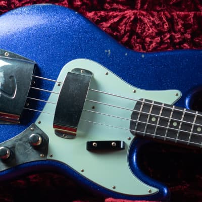 2018 Fender Custom Shop '64 Jazz Bass Stacked Knobs Purple Sparkle Aged*853-r052Bass image 1