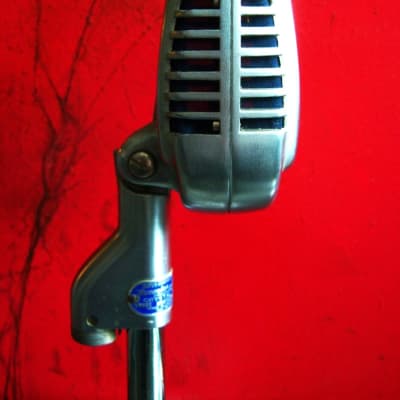 Vintage 1950's Shure 737A crystal super cardioid microphone w period desk stand PROP DISPLAY image 7