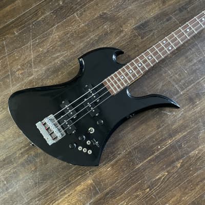 1980s BC Rich Japan Mockingbird NJ Series Electric Bass Black for sale