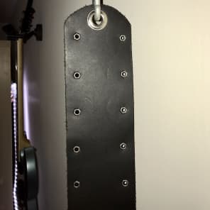 Thirteen Custom Black Leather Guitar Strap w/ Hexagon Metal