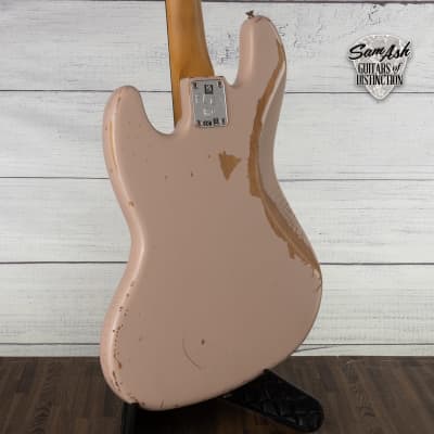 Fender Flea Signature Jazz Bass Road Worn Shell Pink image 2