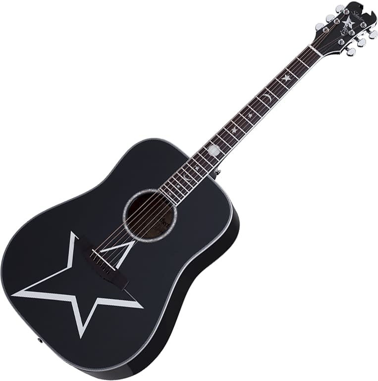 Schecter Robert Smith RS-1000 Busker Acoustic Guitar Gloss Black image 1