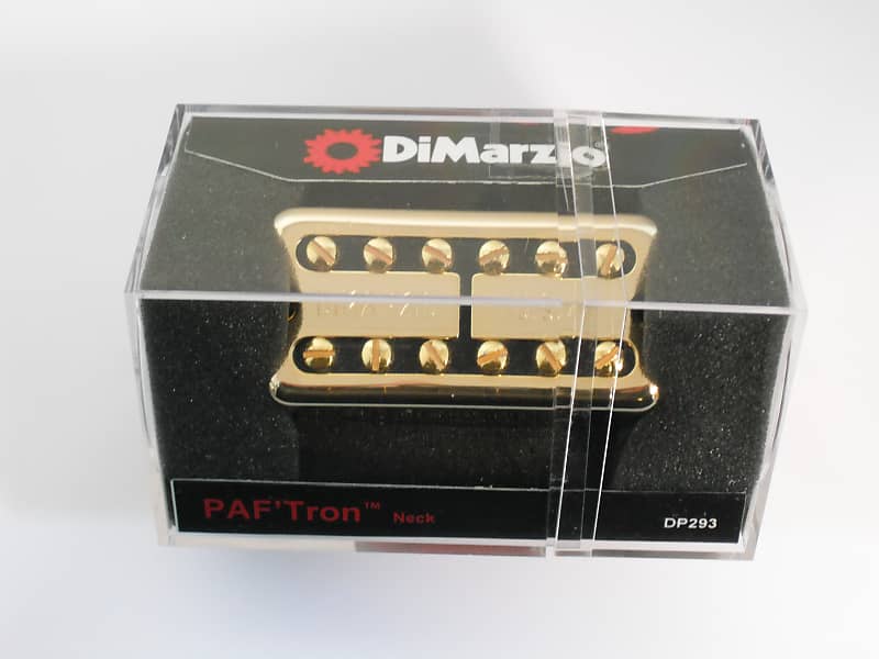 DiMarzio Regular Spaced PAF'Tron Neck W/Gold Cover & Black Insert DP 293 image 1