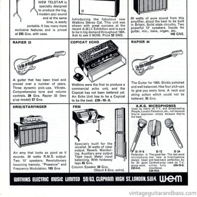 Vintage Solidstate WEM GR60 Guitar amplifier 1965  Watkins starfinder series image 4