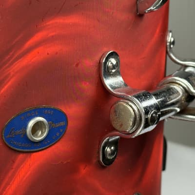 Leedy 20/13/16/5x14" Vintage 60's Drum Set - Red Satin Flame image 8