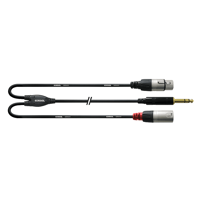Cordial CFY 3 VFM Y-Audio Cable XLR m/f 3m Rean - Insert Cable  			