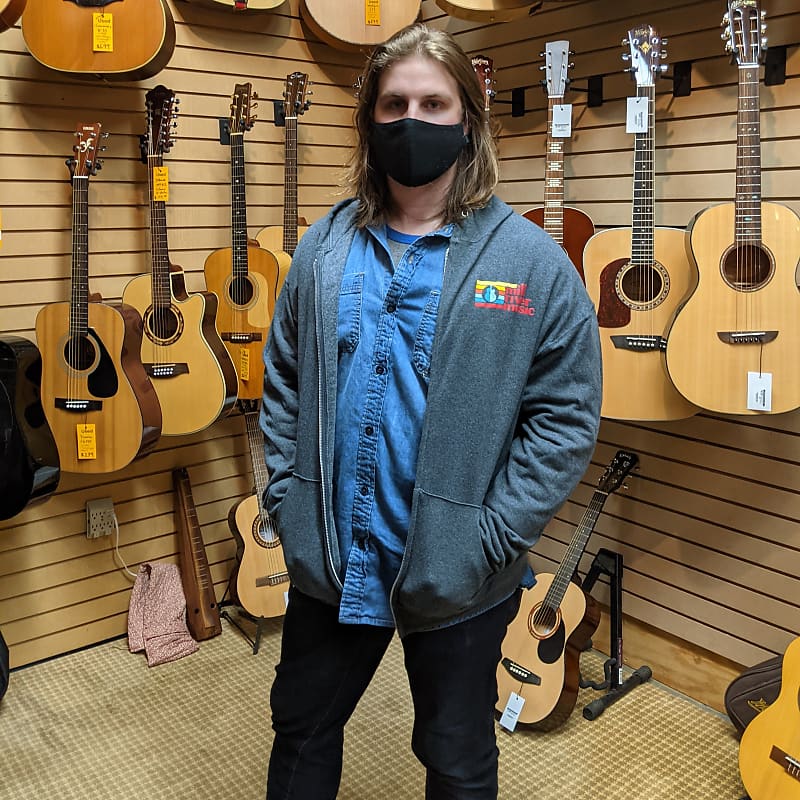 Mill River Music Zip Hoodie 1st Edition Main Logo Unisex Charcoal Heather 3XL