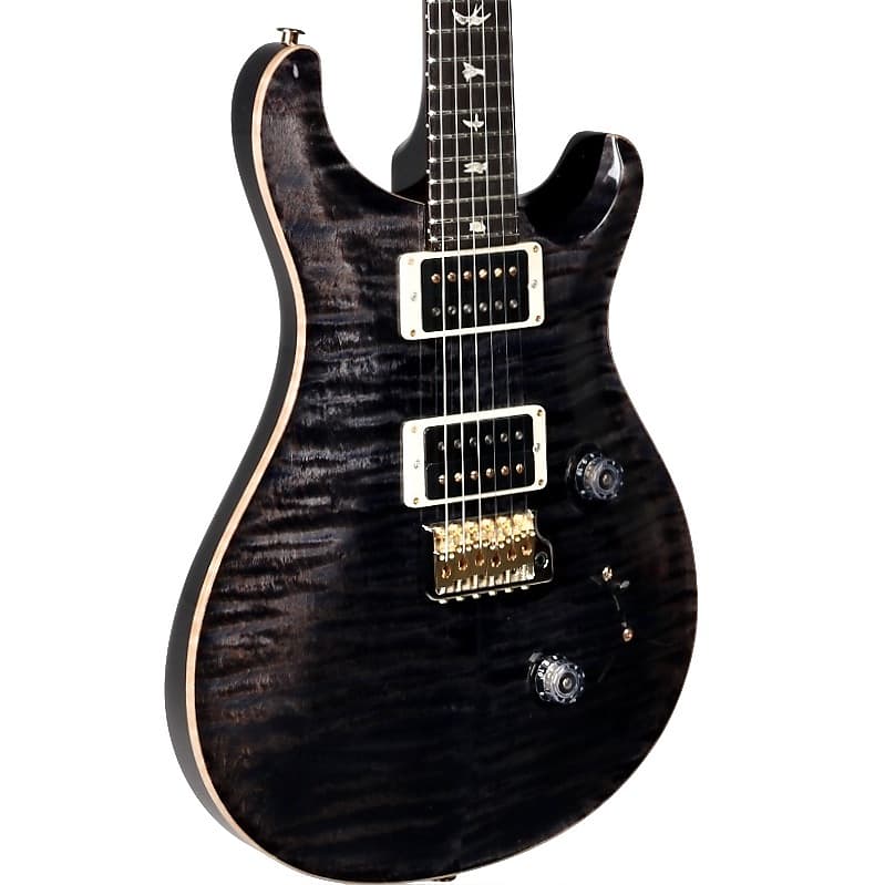 PRS Custom 24 Black Grey Black 10 Top Hybrid Package Pattern Thin #333440