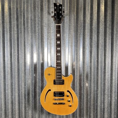 Reverend Limited Edition Roundhouse Semi Hollow Body Archtop Vintage Clear Natural Guitar #22 Blem image 2