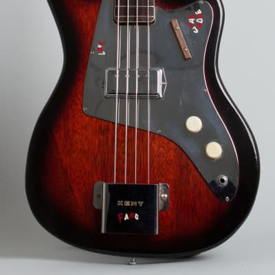 Kent Model 534 Basin Street Solid Body Electric Bass Guitar, made by Teisco (1965), original brown tolex hard shell case. image 3