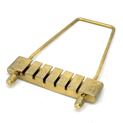 GuitarSlinger Parts Aged Gold Long Diamond Trapeze Tailpiece For Gibson Archtop Guitars L-50 L48 ES- image 4