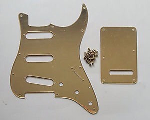 Gold Mirror Strat Style Pickguard 11-Hole - Free Shipping image 1