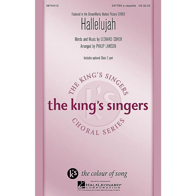 Hal Leonard Hallelujah SATTBB A Cappella by The King's Singers arranged Philip Lawson image 1