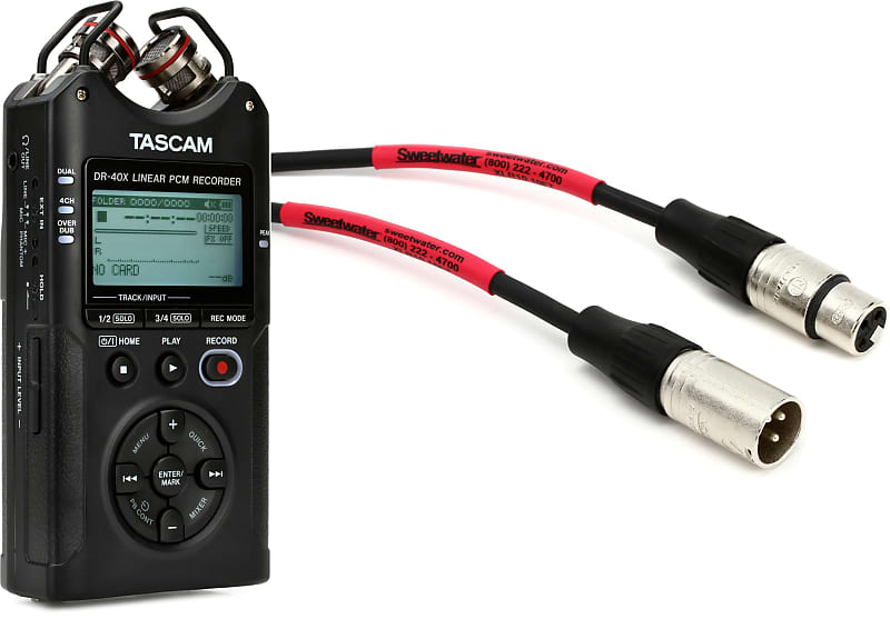 TASCAM DR-40X 4-channel Handheld Recorder Bundle with Pro Co EXM