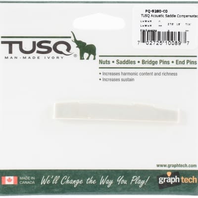 Graph Tech PQ-9280-C0 TUSQ Compensated Acoustic Guitar Saddle - 2-7/8" Long x 1/8" Wide image 1