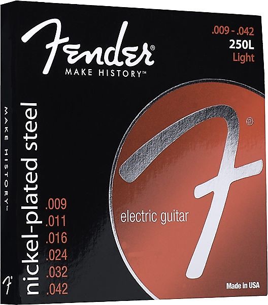 Fender Super 250 Guitar Strings, Nickel Plated Steel, Ball End, 250L Gauges .009-.042, (6) 2016 image 2