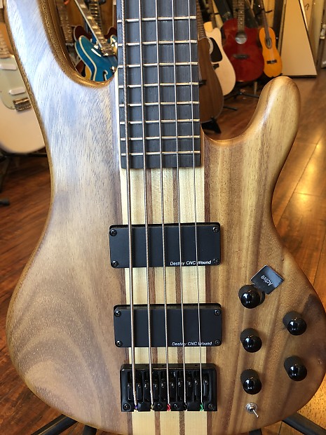 Wolf 5W Natural Walnut 5 string bass Guitar (Factory Blemish