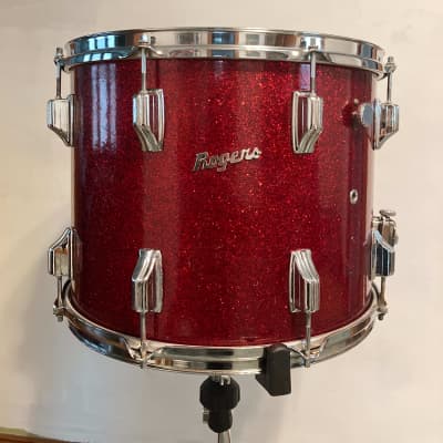 Rogers Powertone Marching Snare Drum 1968-70 Red Sparkle image 1