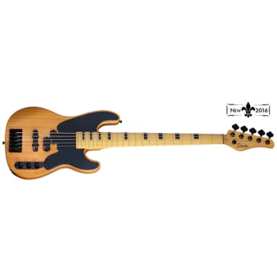 Schecter Model-T Session-5 String Bass Maple Fretboard, Aged Natural Satin image 6