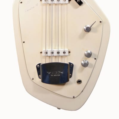Vox Phantom IV Vintage 4 String Bass Guitar w/ Original Case - Used 1960's White image 2