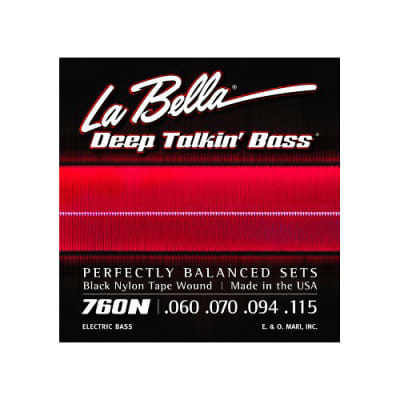 La Bella 760N Deep Talkin Bass Black Nylon Tape Wound 60-115 image 2