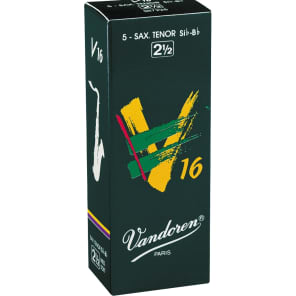 Vandoren SR7225 V16 Series Tenor Saxophone Reeds - Strength 2.5 (Box of 5)