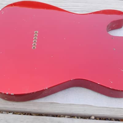 BloomDoom Nitro Lacquer Aged Relic Candy Apple Red T-Style Vintage Custom Guitar Body image 13