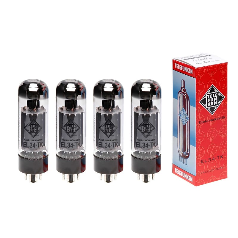 New Matched Quad (4) Telefunken EL34-TK Reissue Vacuum Tubes