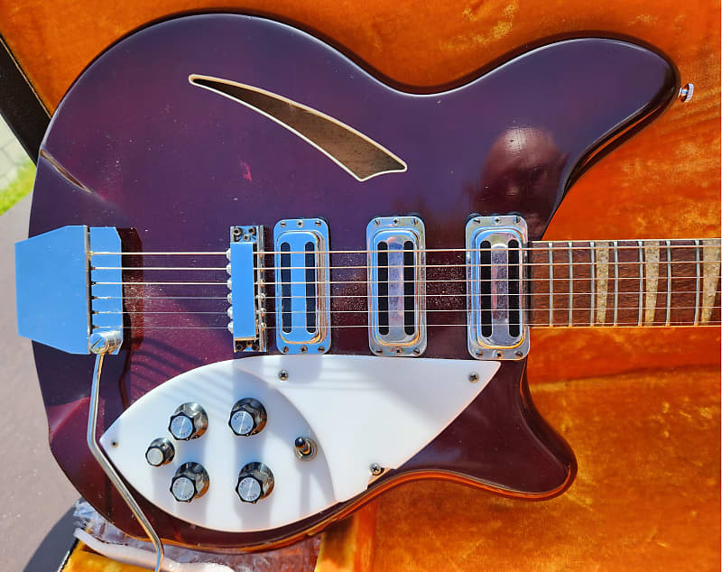 1968 Rickenbacker 375 Burgundy Glo Vintage Semi-Hollow with Rick-O-Sound & Accent Vibrato with Hardshell Case image 1