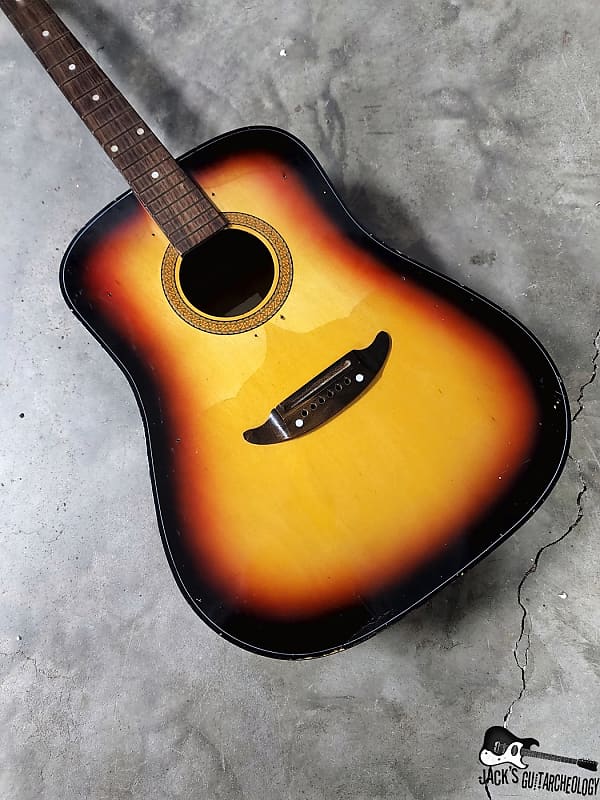 Luthier Special: Harmony / Teisco / Conrad MIJ Acoustic Guitar Husk Project (1970s Sunburst) image 1