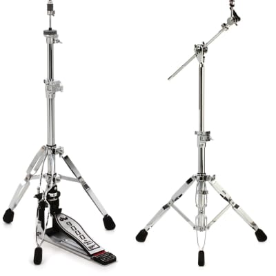 DW CP9500DXF 9000 Series Hi-hat Stand with Extended Footboard - 3-leg  Bundle with DW DWCP9701 9000 Series Low Boom Ride Cymbal Stand image 1