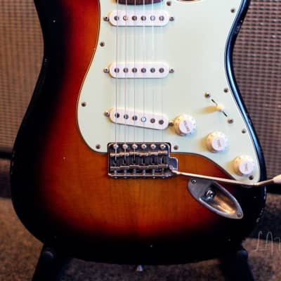 Xotic XSC-1 S-Style Lightly Relic'd  Electric Guitar - 3 Tone Sunburst Finish & Roasted Flame Maple Neck #2332 image 4