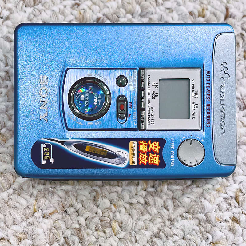 SONY Radio Cassette WALKMAN WM-GX200 blue 2Way Speaker Refurbished